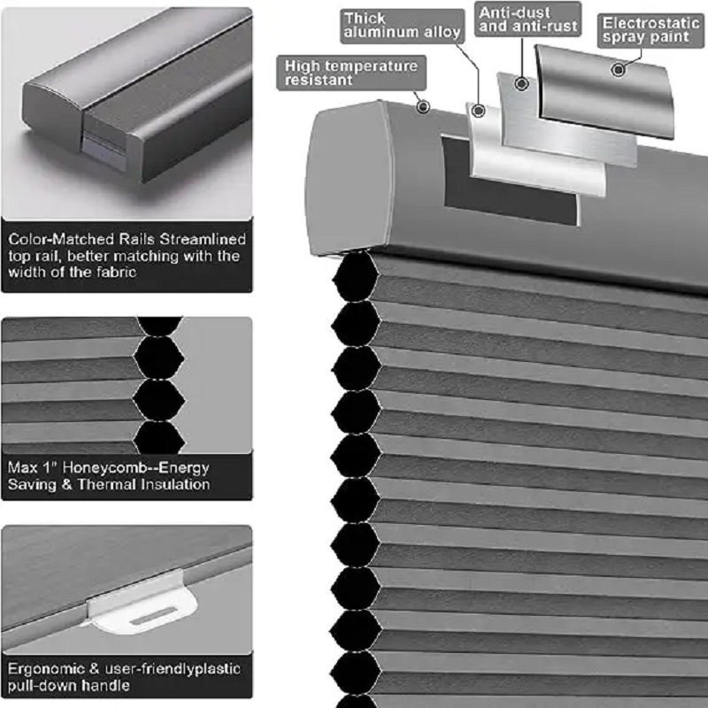 Custom Cellular Cordless Blinds Eco-Friendly Honeycomb Blinds for Window