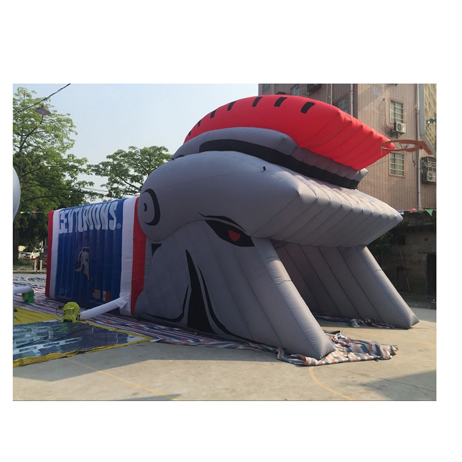Boyi Custom Logo Printed Inflatable School Trojan Sports Tunnel