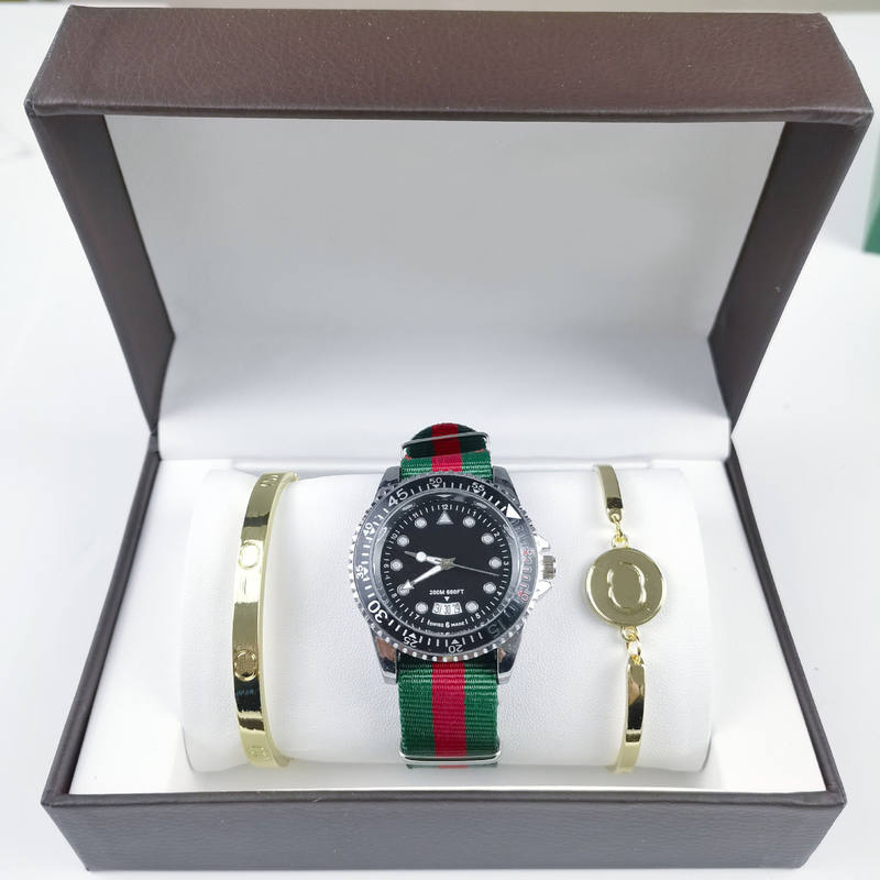 Luxurious Three-Piece Quartz Men's Watch Set Stainless Steel Bracelet 20mm Band 37mm Dial Pointer Luminous Casual Sports Style