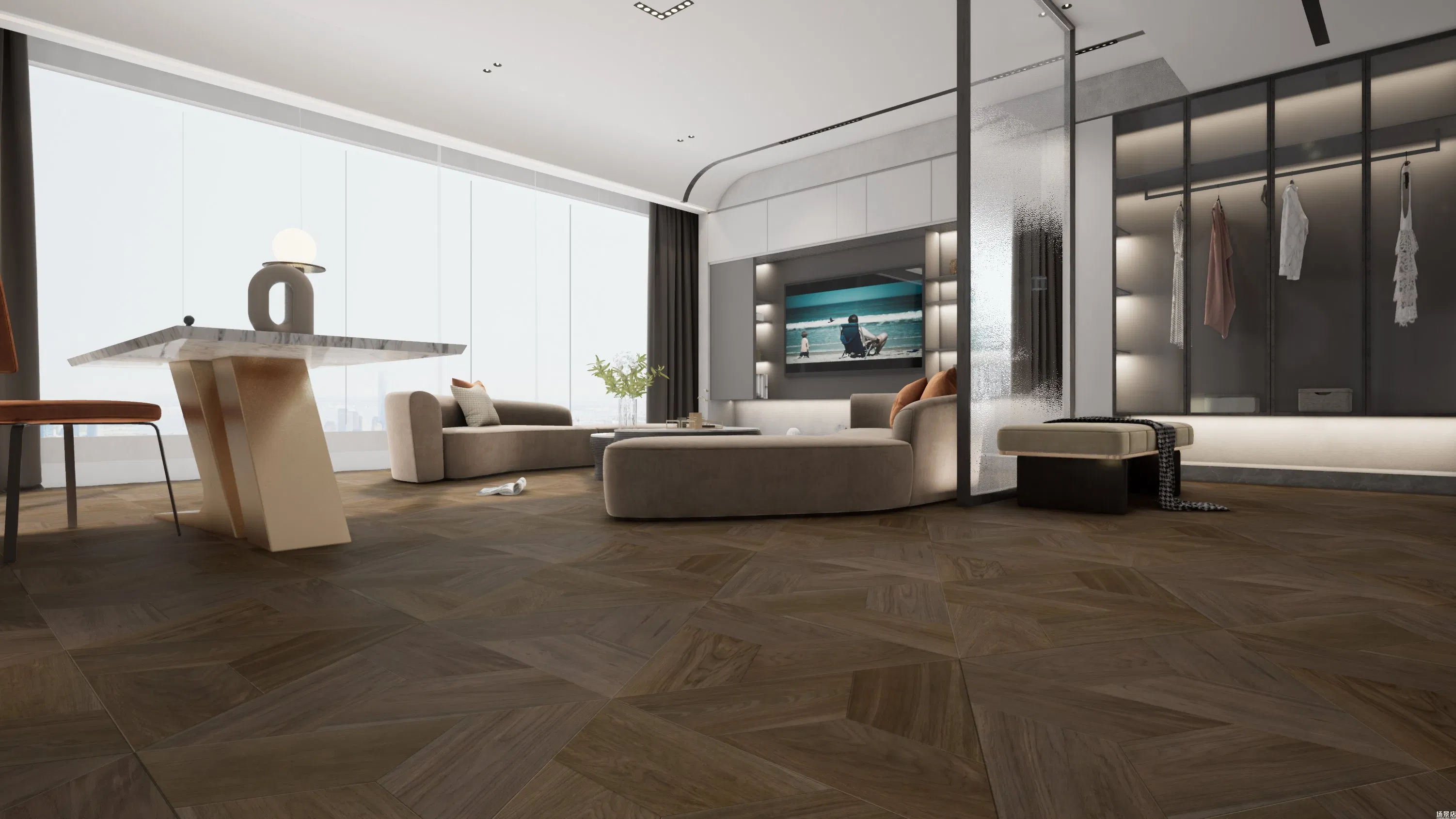 Contemporary Parquet Flooring - Engineered Wood Floor with Solid Wood Layers