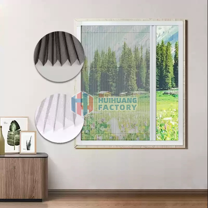Retractable Screen Window & Door Blinds and Screen Honeycomb and Folding Mesh Combination