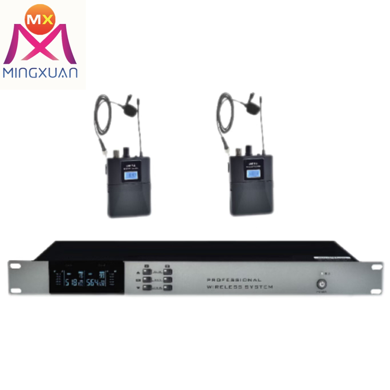 Профессиональный беспроводной петличный микрофон с 2 каналами