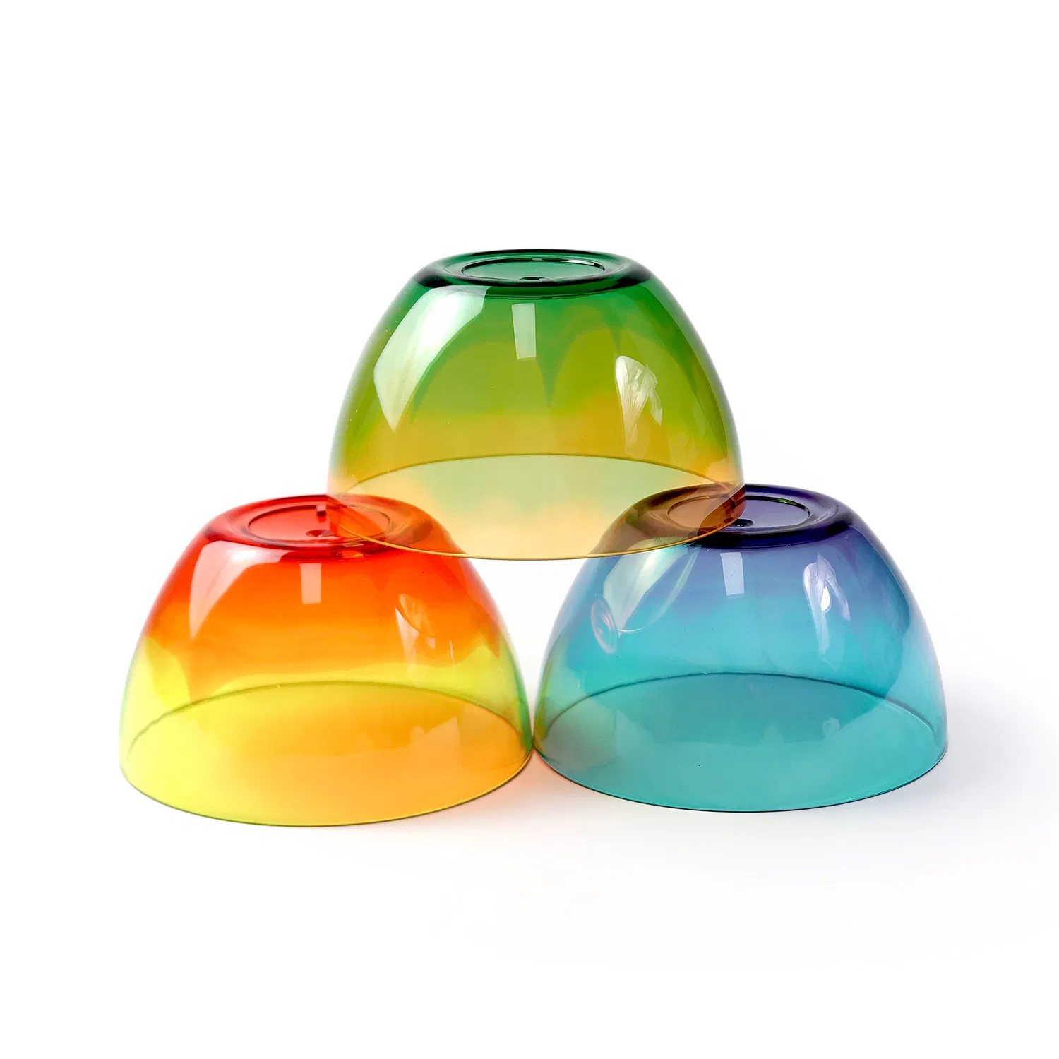 High Quality Ombre Acrylic Bowl PS Ms Plastic Round Kitchen Salad Bowl
