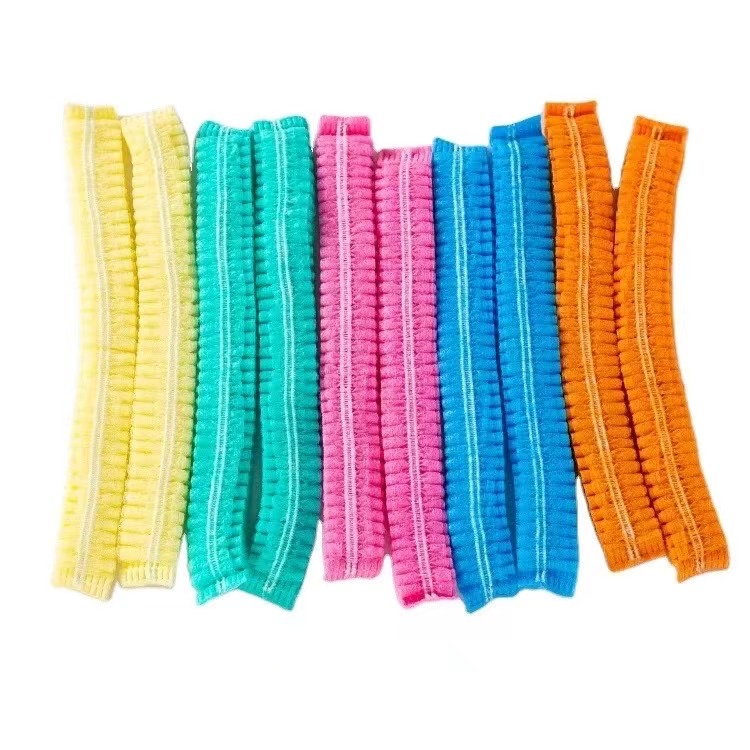 Food Processing Bakery Catering Disposable Non-Woven Head Cover Hairnets Clip Mop Cap