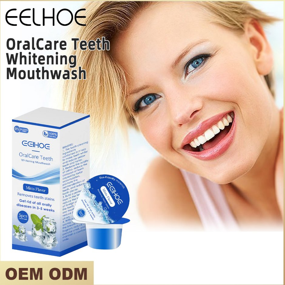 Online Wholesale and Retail Natural Alcohol Free Eco-Friendly Remove Teeth Stains Fresh Breath Teeth Whitening 5PCS Portable Jelly Cup Dental Mouthwash