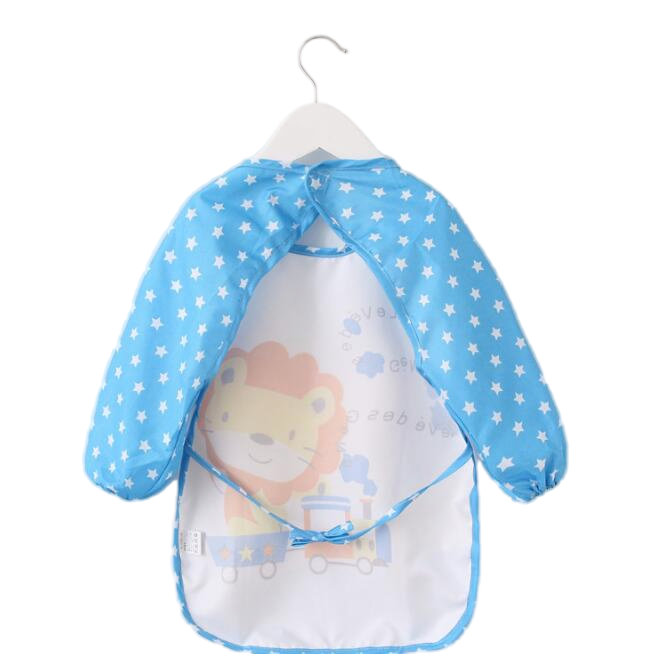 Animal Printing Cloth Baby Bibs Smock Children Bib Burp Long Sleeve Baby Clothes for Having Dinner