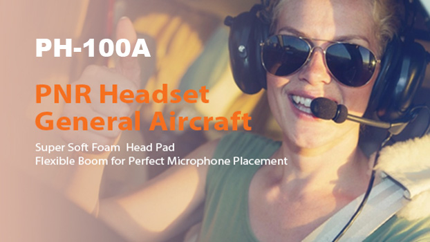 General Aviation Headset for Student Pilots Features Passive Noise Reduction Adjustable Headband Full Flex Mic Boom