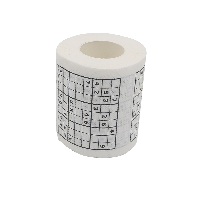 Factory Direct Sale Fun Sudoku Printed Toilet Napkin Paper Towel Roll