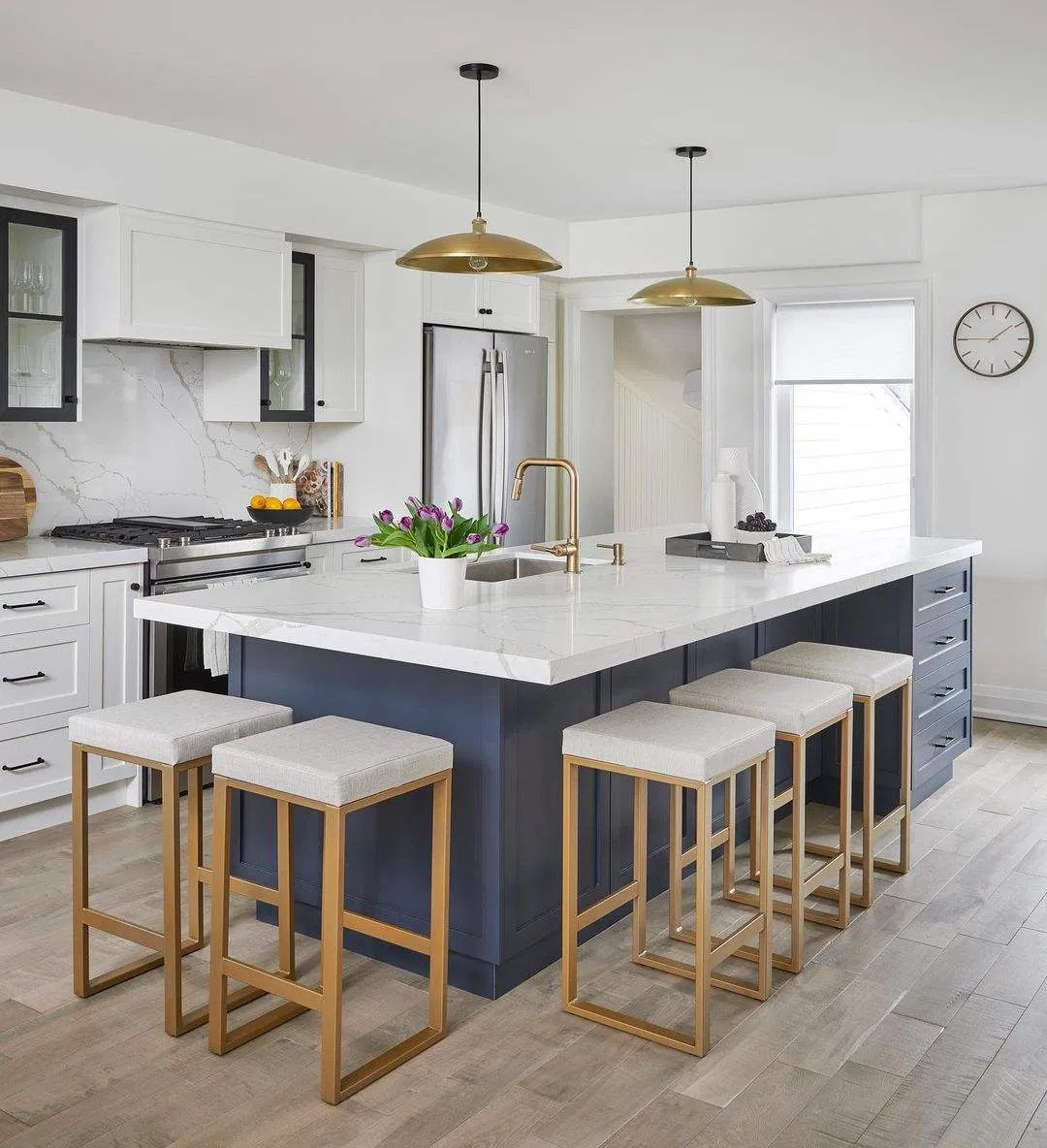 New Matching Kitchen Cabinets Countertops Calacatta White Quartz Countertop