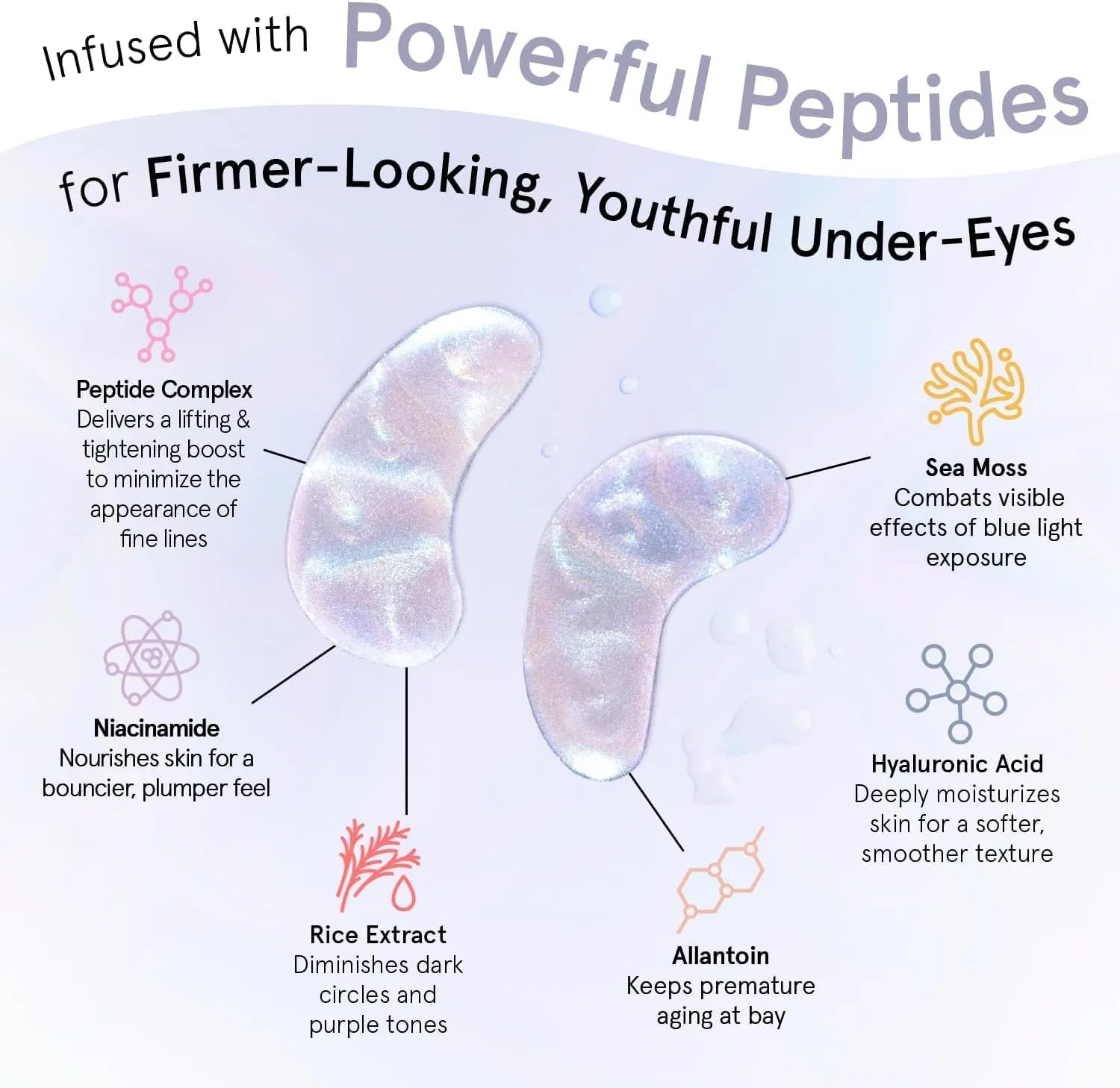 Peptide-Rich Eye Patch Target Wrinkles & Brighten Tired Eyes Eyemask