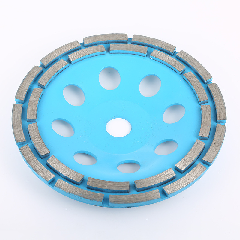4"/100mm Welded Diamond Double Row Grinding Cup Wheel Grinding Disc Cutting off Wheel for Concrete Masonry Granite Marble