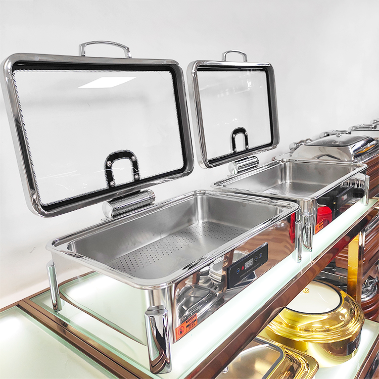 Catering Equipment Stainless Steel Rectangular Electric Food Warmer Buffet Stove Restaurant Chafing Dish