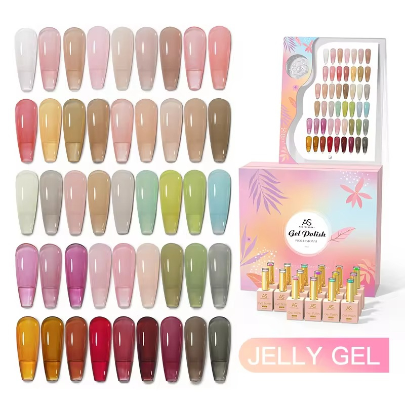 2024 High Quality as 48 Colors Ice Transparent Gel Polish Set Crystal UV Gel Polish for Nail Salon