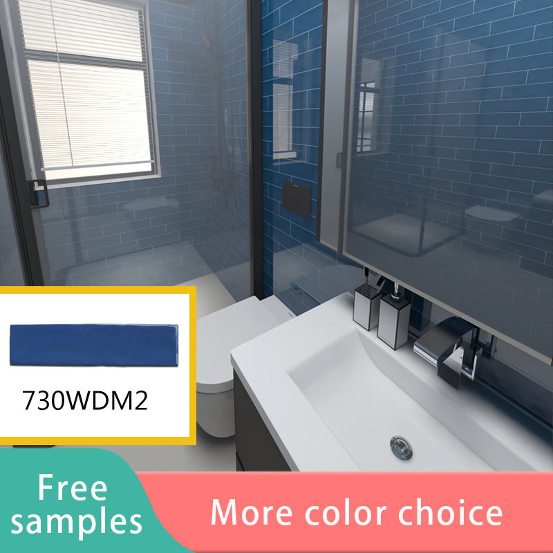 75X300mm Wall Tiles Dark Blue Kithchen Tiles Subway Tiles Handmade Look Tiles