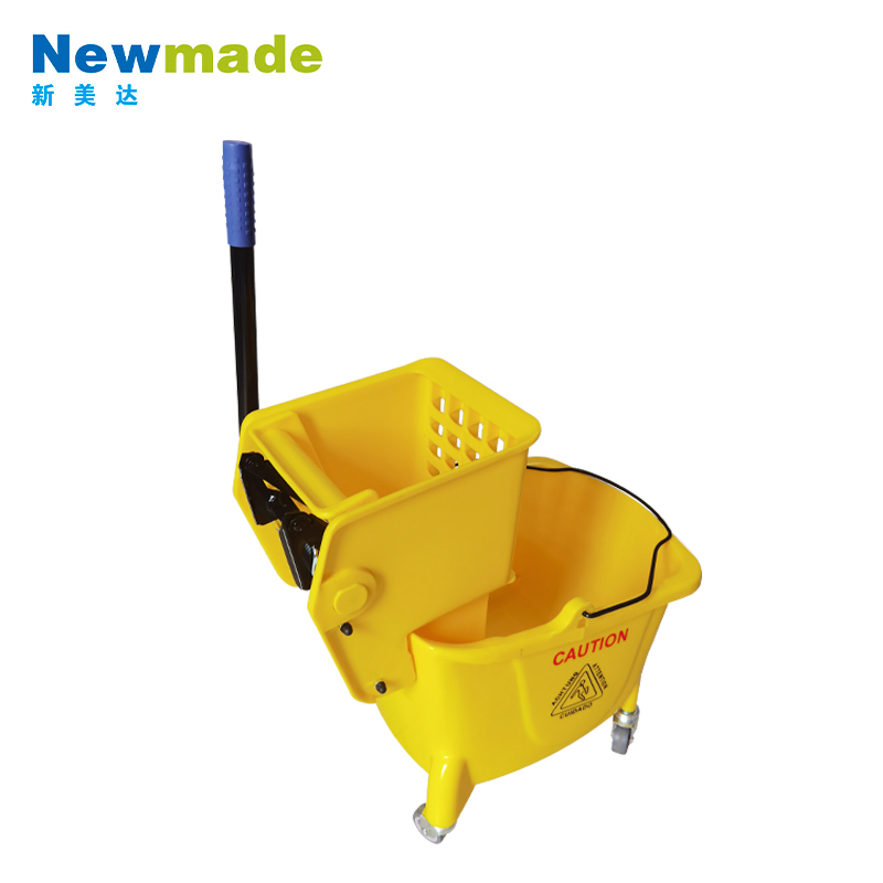Plastic Hospital Hotel Cleaning Squeeze Wringer Trolley Mop Bucket with Wheels