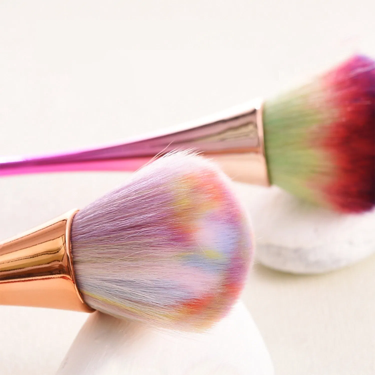 Colorful Rainbow Long Handle Nail Removal Cleaning Tools Dust Brush