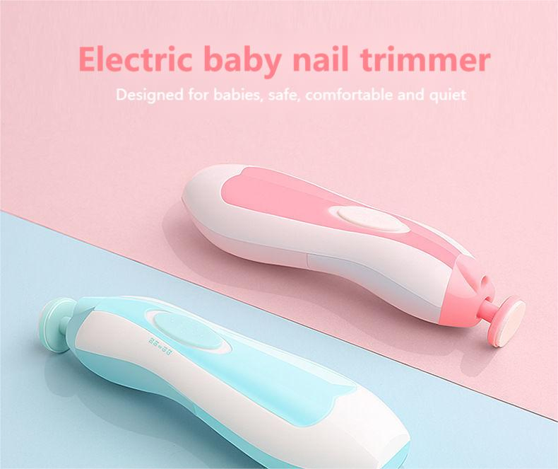 Nail File Manicure Set with LED Light for Newborn Kids and Adults Plastic Baby Nail Clipper Electric Baby Nail Trimmer