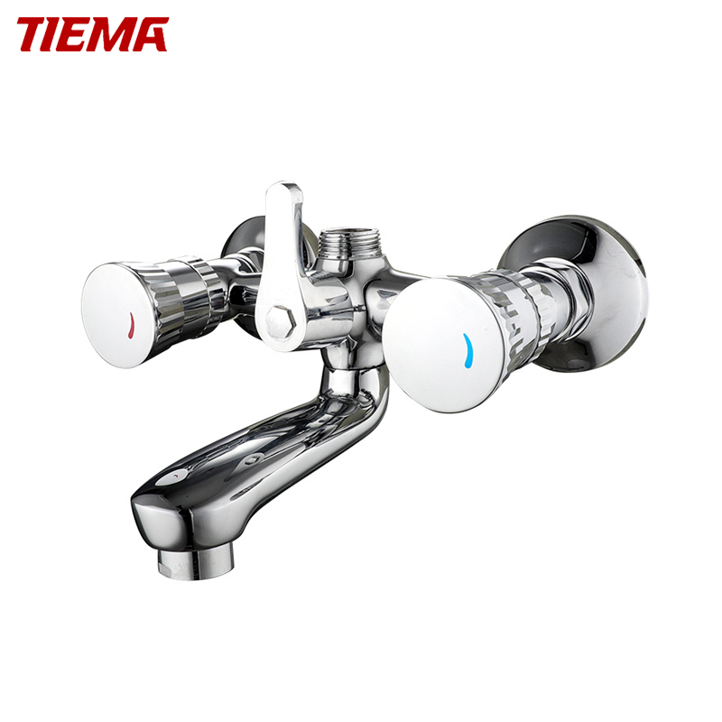 Смеситель для ванны с двумя ручками, хром