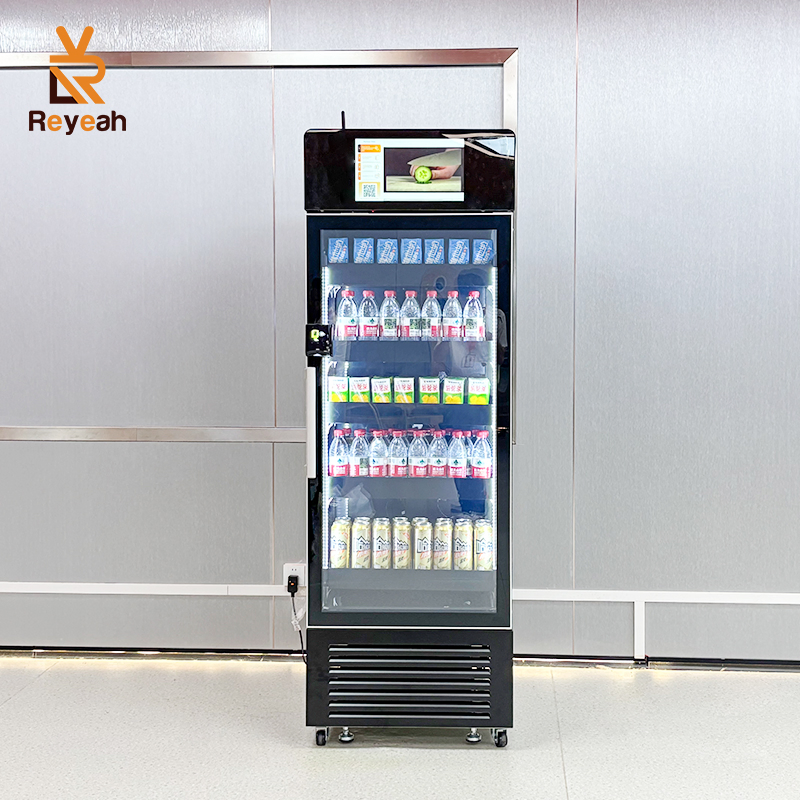 Smart Fridge Vending Machine Drinks and Snack Cool Digital Kiosks Ai Vending Machine Open Door