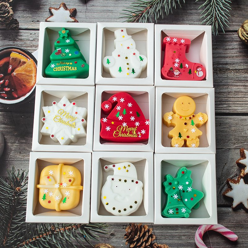 Exquisite Handmade Christmas Soap Gift Set with Elegant Designs