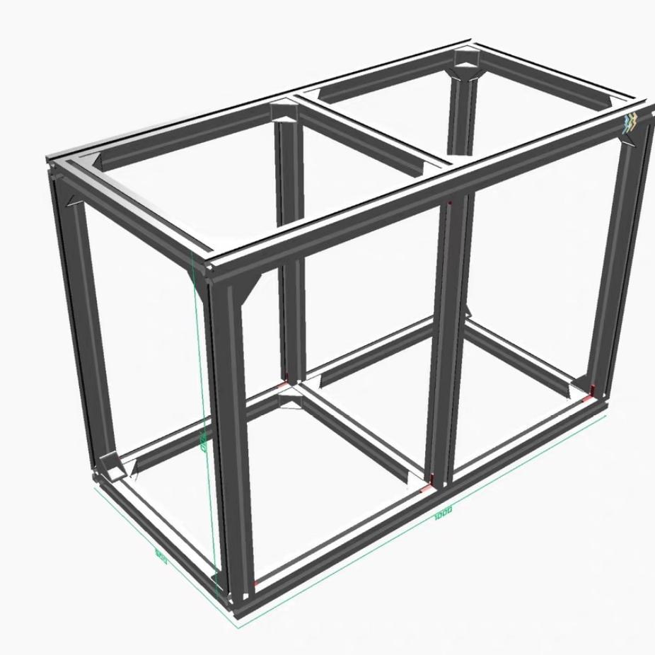 Каркасная система полок и хранения из алюминиевого профиля