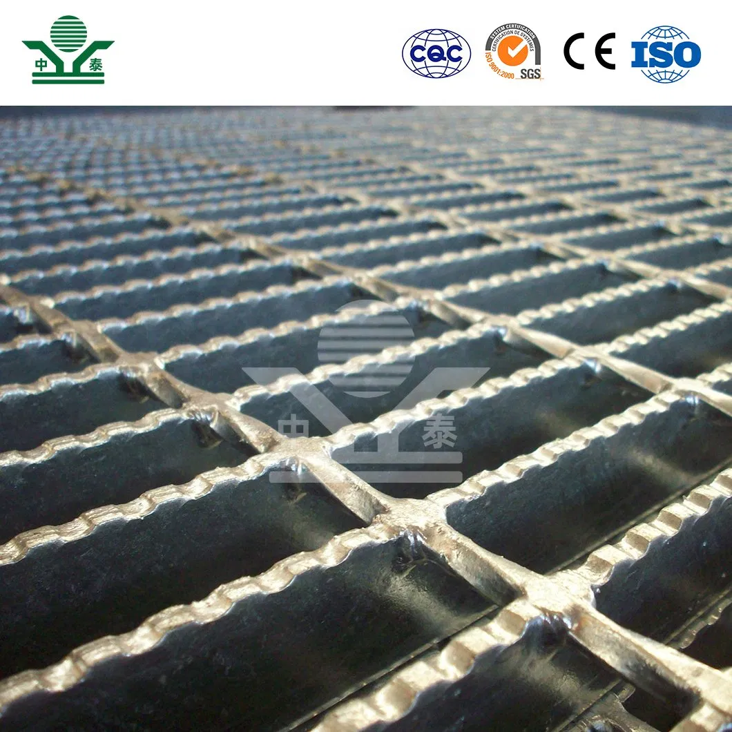 Zhongtai Galvanized Steel Grating Platform China Wholesalers Steel Trench Grating 1 - 3/16 Inch Bearing Bar Pitch Swimming Pool Overflow Steel Grating