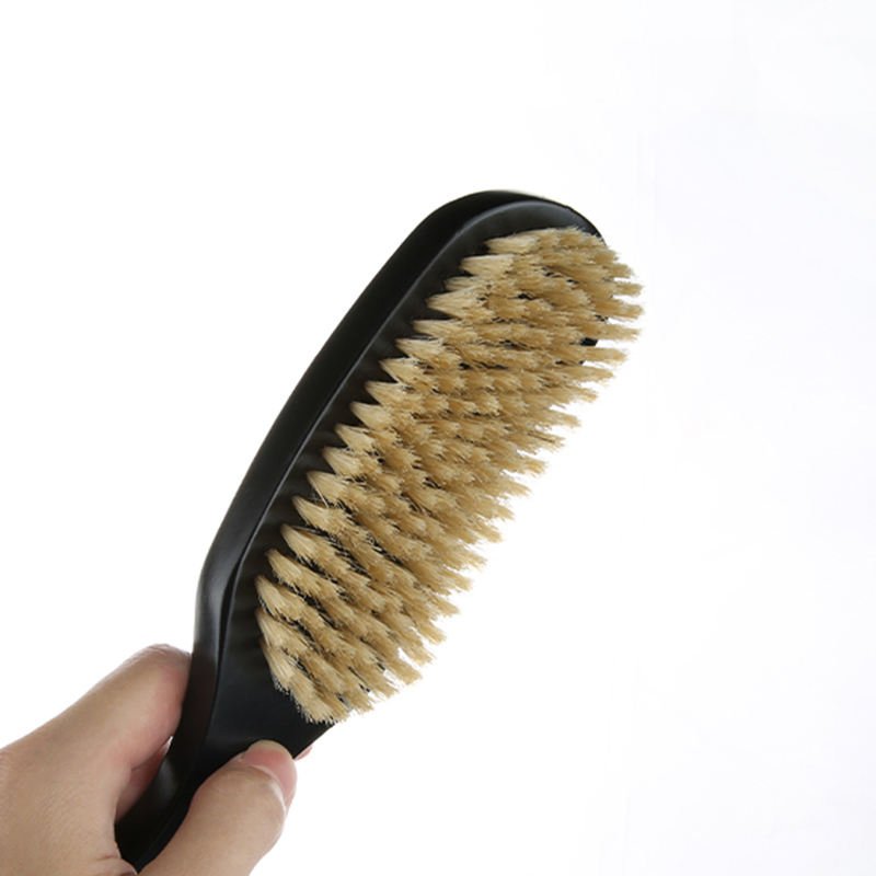 Custom Logo Hairstylist Duster Cleaning Soft Grooming Beard Kit Wood Comb Beard Brush Wide Hairbrush Sweeping Wooden Beard Brush