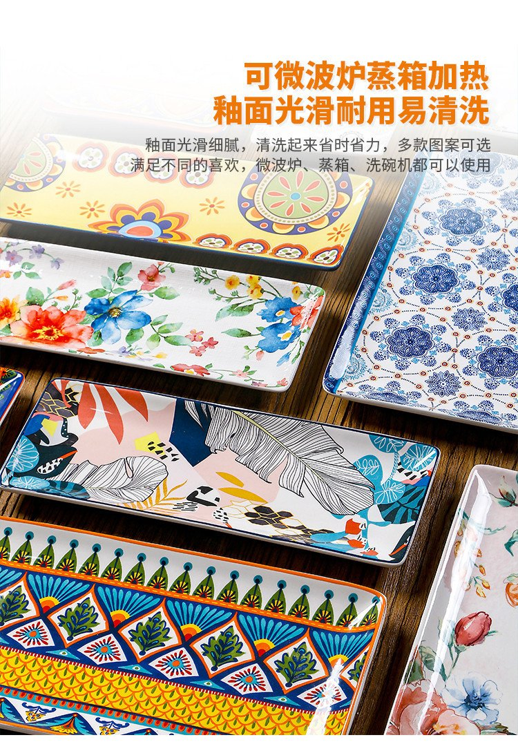 Versatile Colorful 14inch Square Plate Bowls Perfect for Serving or Displaying Porcelainware Ceramic Tableware