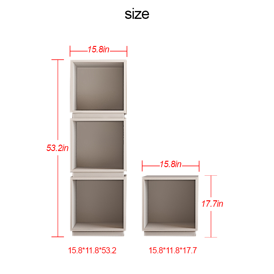 Стеллаж книжный белый 3 яруса кубический