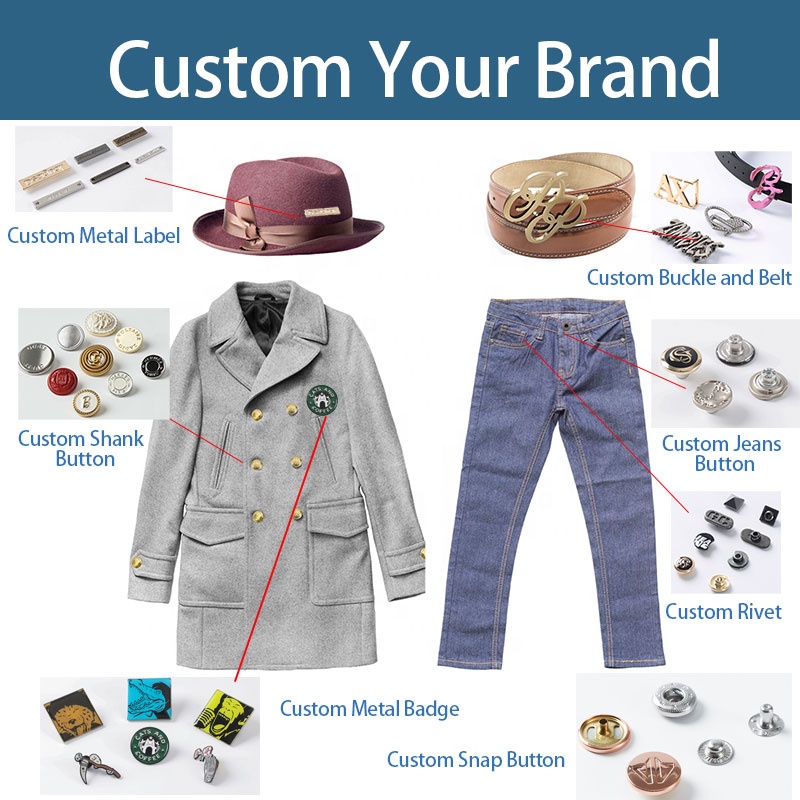 Кнопки металлические сердце цинковый сплав с логотипом