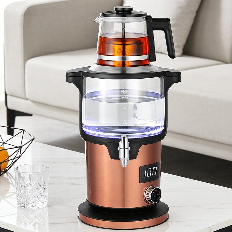 Wholesale Manufacturer Glass Body Water Boiler LED Colorful Digital Display Electric Samavar Cordless 4.5L Kettle 1.1L Teapot
