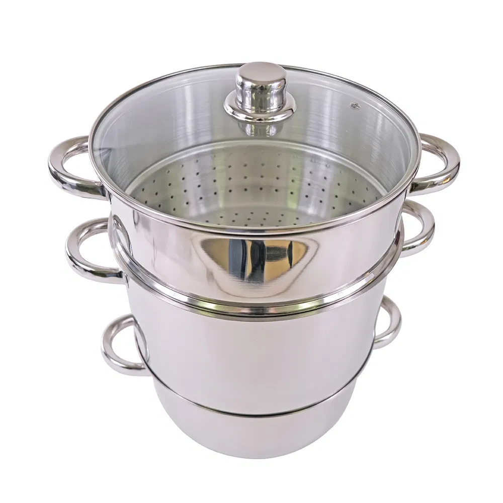 8L Durable Stainless Steel Fruit Juicer Steamer 3 Layer Juice Extractor Induction Food Steaming Pot