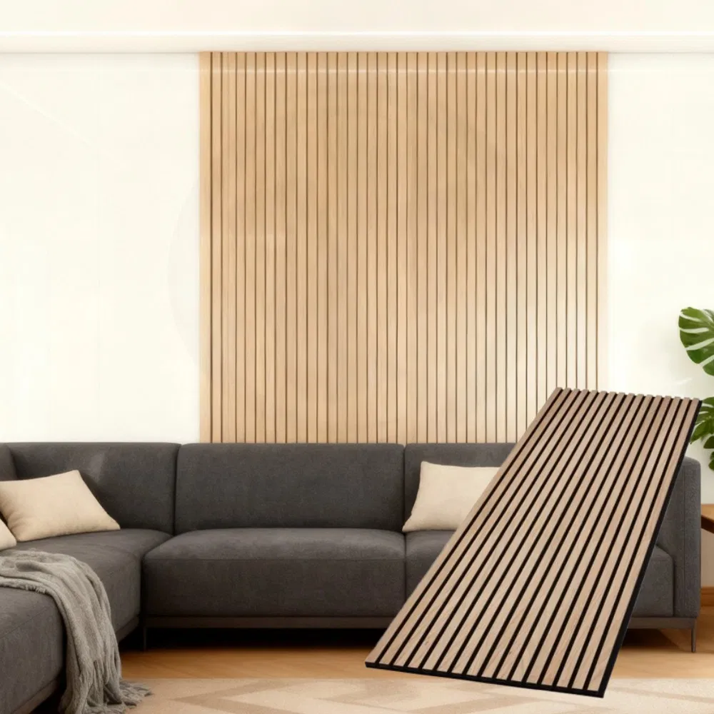 Soundproof Factory Polyester Felt Wood Veneer Surface Slat Sound Proof Wooden Acoustic Wall Panels