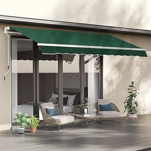 Patio Awning Retractable Fully Assembled Manual Commercial Grade Cassata Type