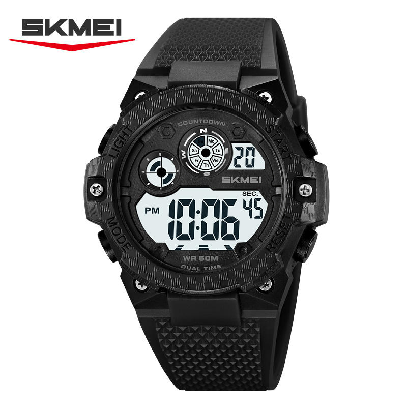Skmei 50m Waterproof Outdoor Digital Sport Watch with Alarm Chime Stop Watch