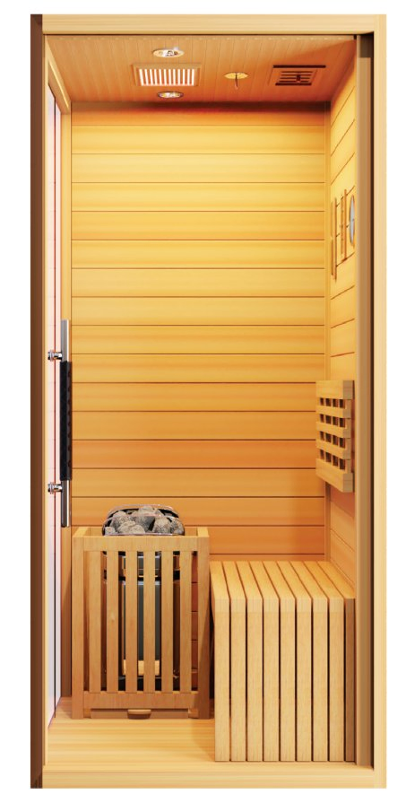 Домашняя сауна из массива дерева с парогенератором