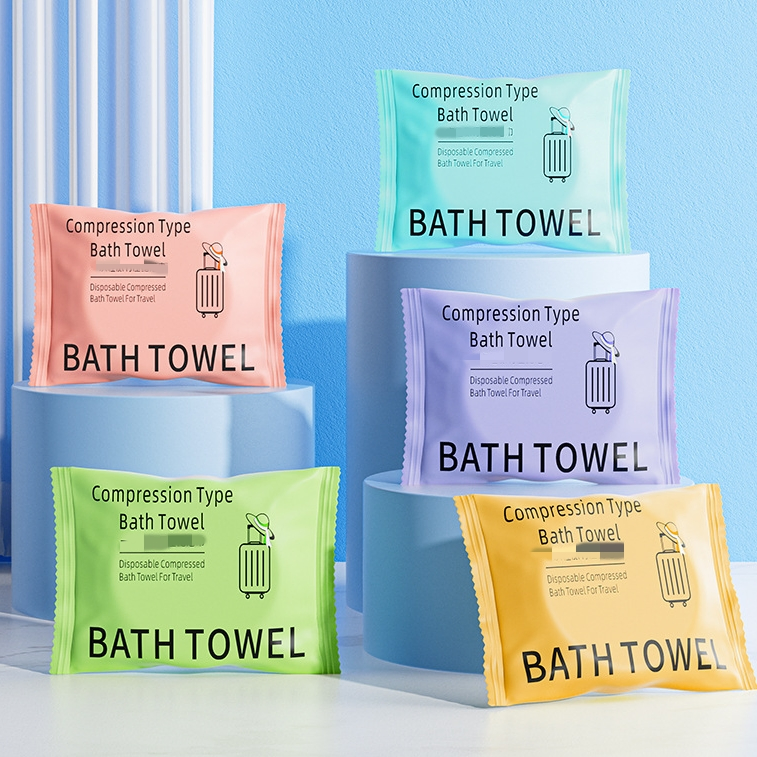 Custom One-Time Compressed Bath Face Towel Logo