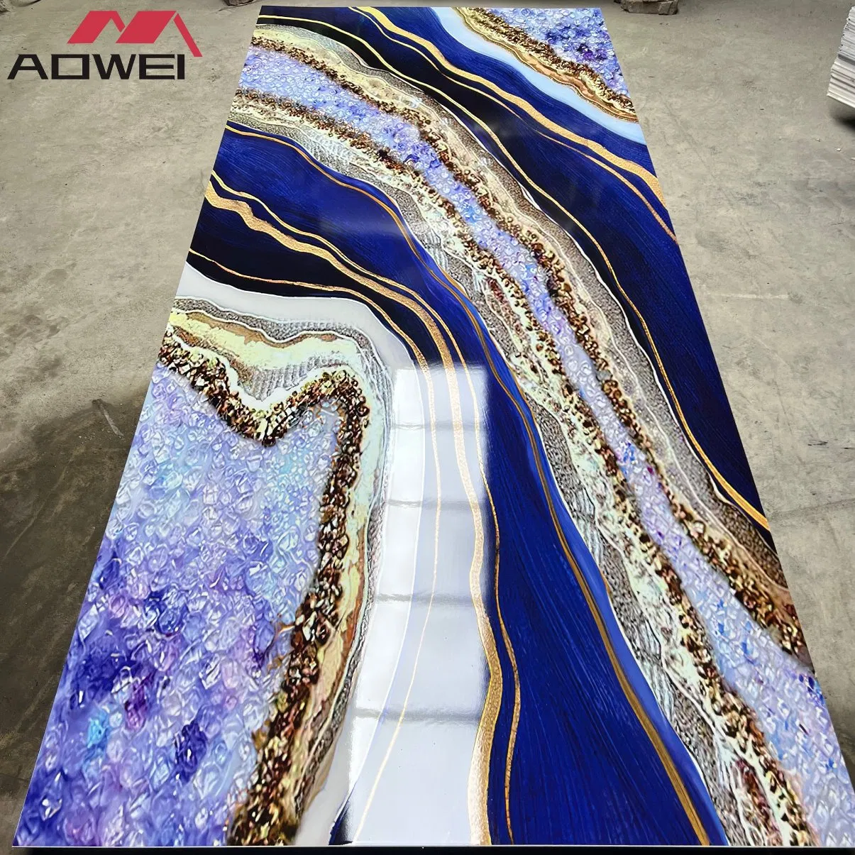 3D-Printed Carbon Slate Fireproof Rock PVC Marble Sheet Charcoal Panel for Decor