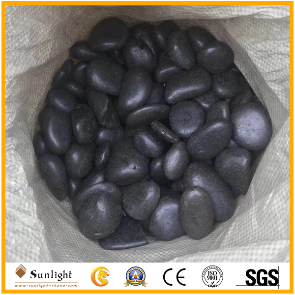 Wholesale Polished Black Pebble /Cobble Stone for Graden Stone
