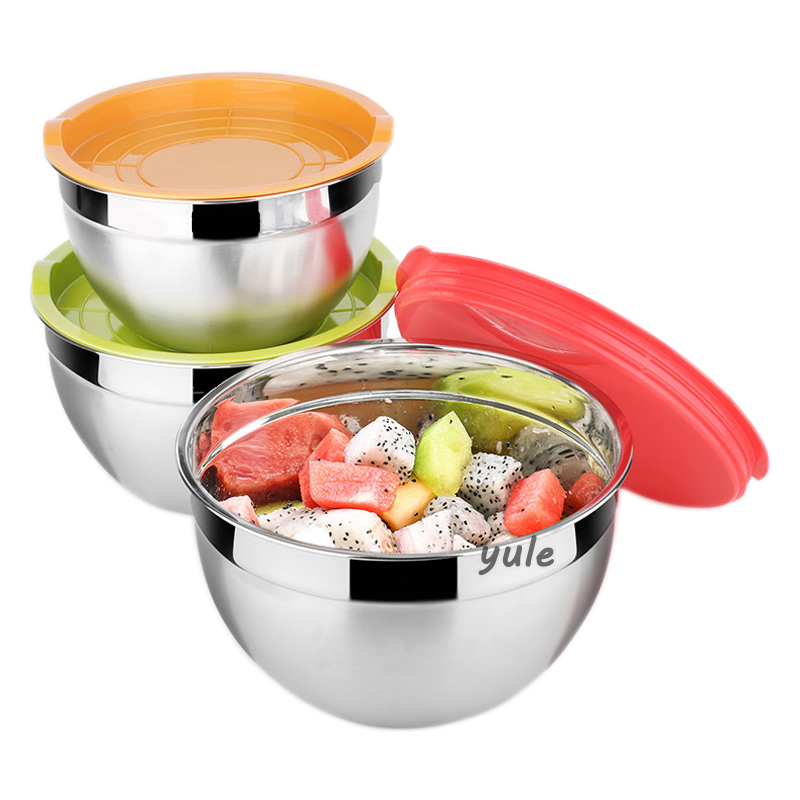 8 PCS 14cm-30cm Height Quality Baking Salad Mixing Stainless Steel Bowl Stainless Steel Mixing Bowl