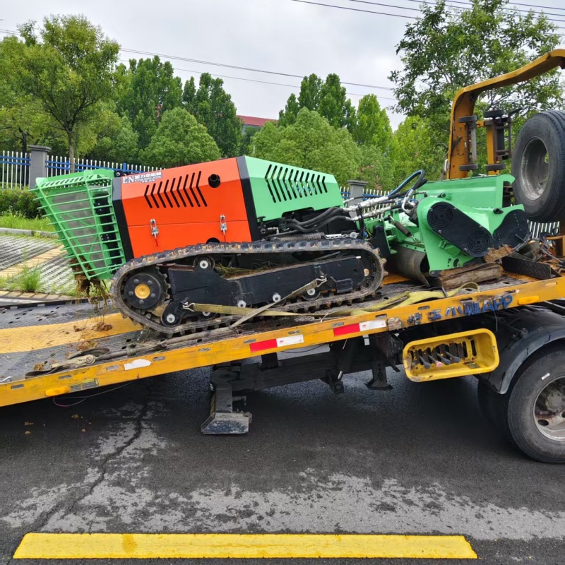 for Small Tree Thinning & Land Reclamation Diesel-Powered Lawn Mower Robot with Rubber Tracks