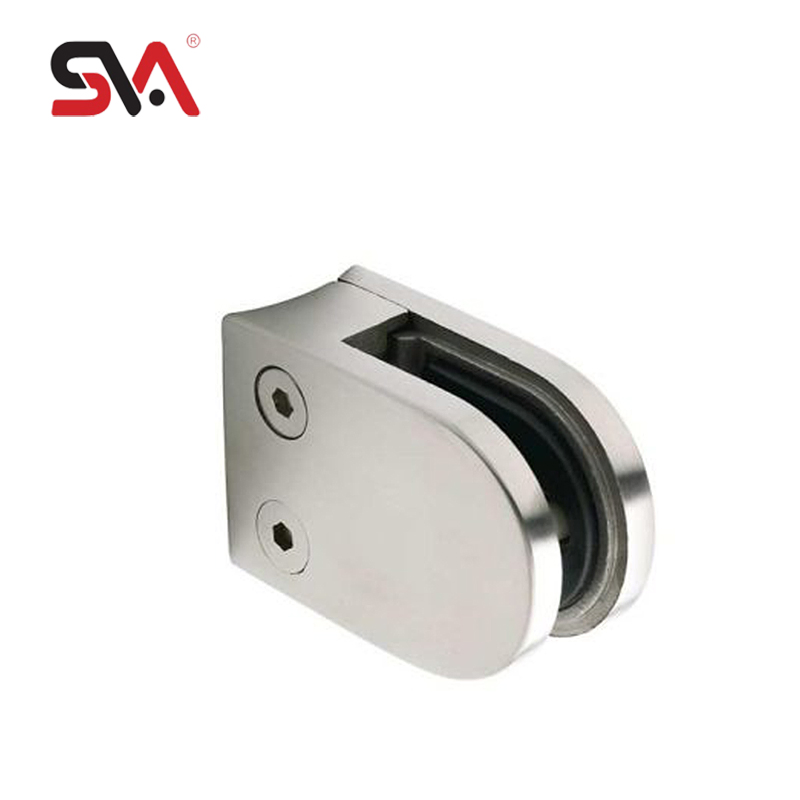 Villa Cylindrical Frameless Glass Staircase Fitting SS304 Fixed Glass Bracket