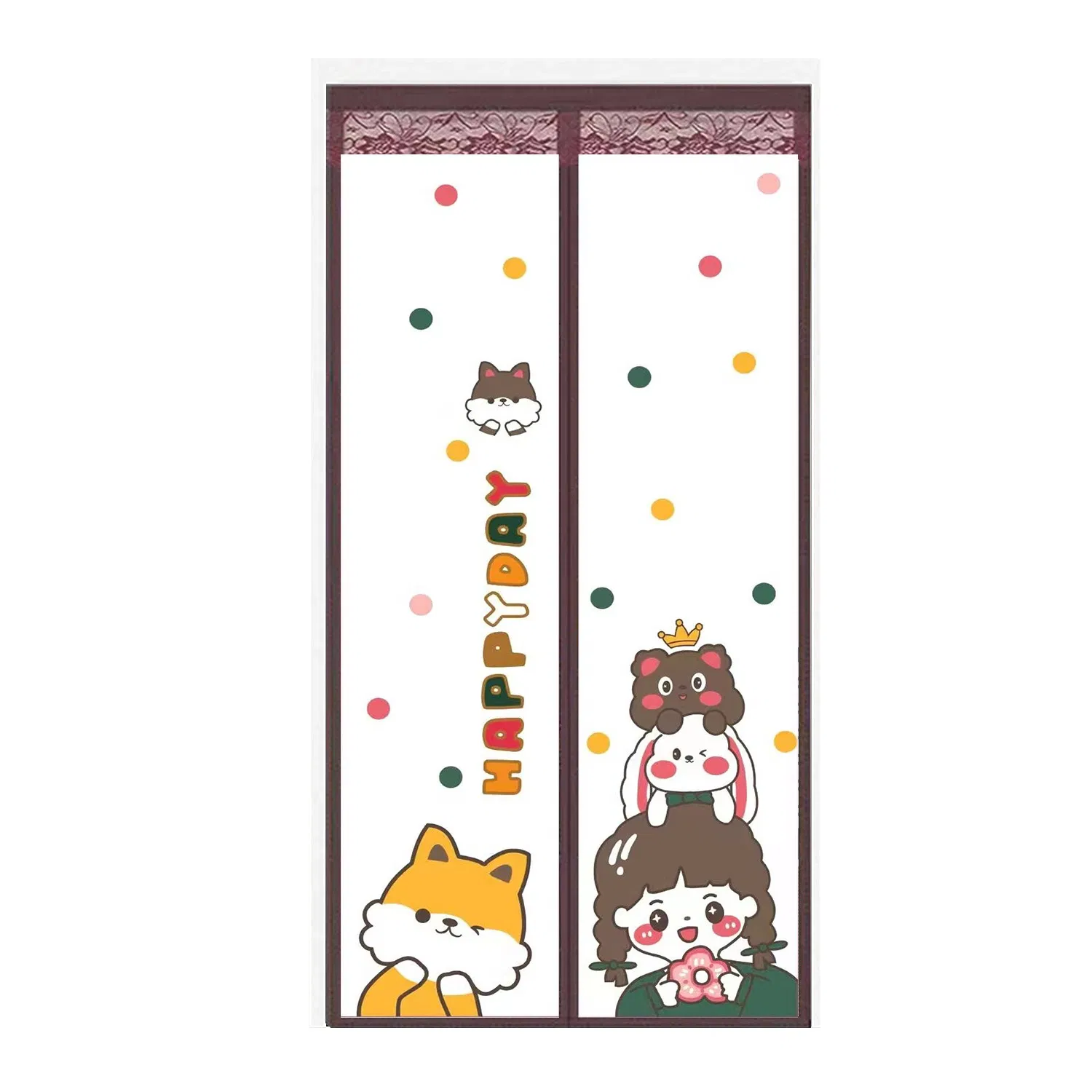 Magnetic Screen Door Curtain Self Sealing Door Screen Printed Insect Screen Door