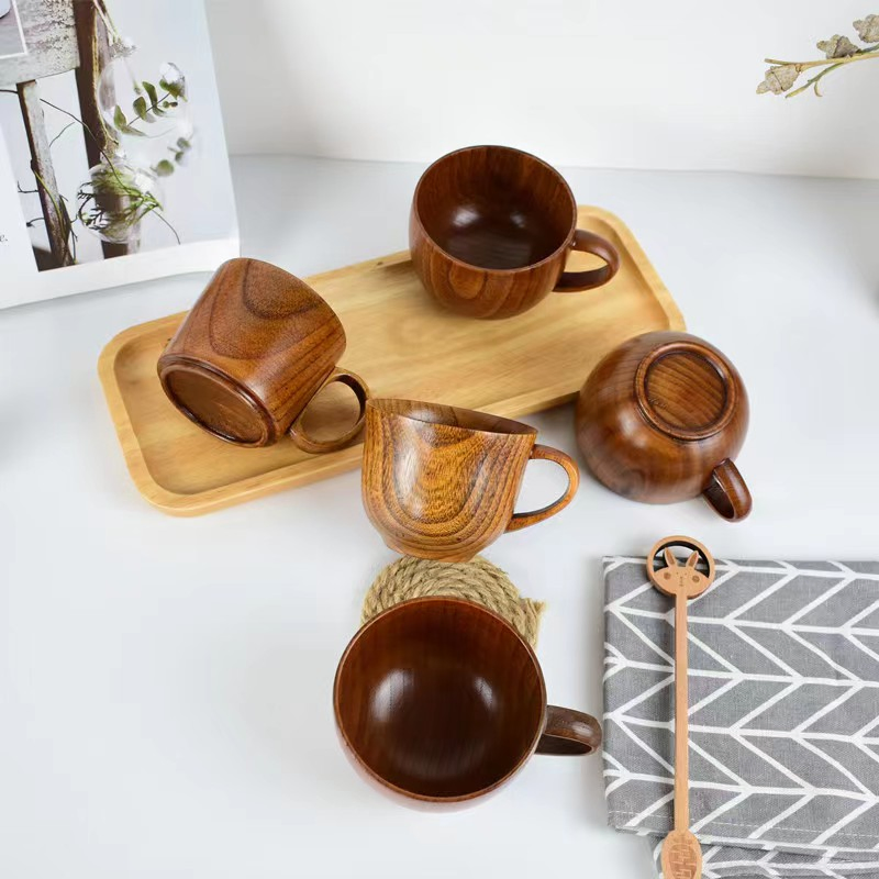 Creative Japanese Style Sour Jujube Wood Insulated Tea Cup Wooden Coffee Cup