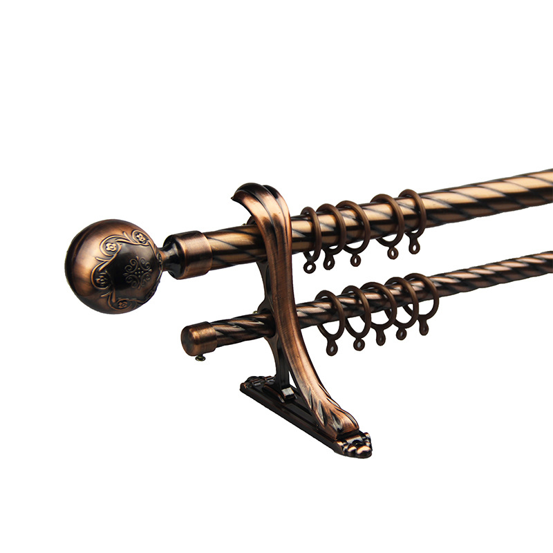 Metal Curtain Pole Rod End Double Curtain Rod Brackets Curtain Rod Set