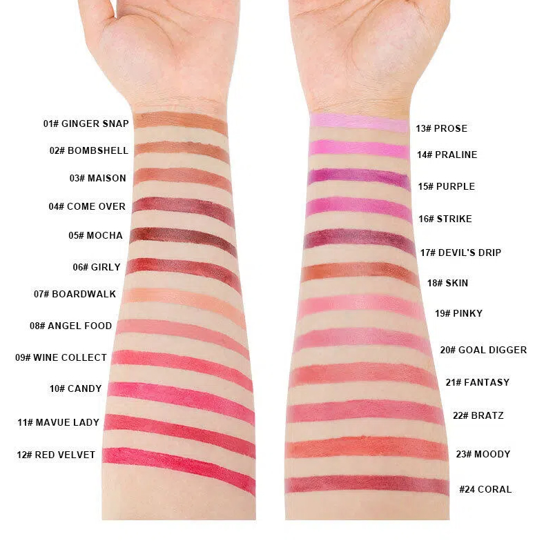 Private Label Cosmetics Vegan Waterproof Lip Stick Custom Logo Fashion Makeup Pink Glitter Lipstick