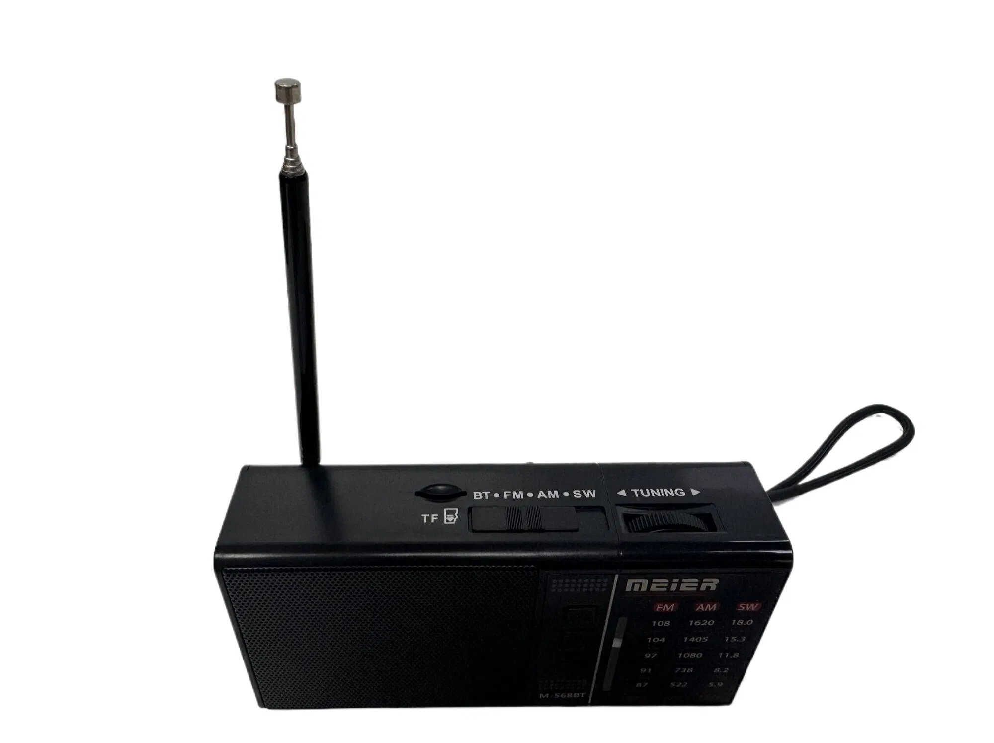 Portable 3-Band Am FM Sw Radio TF Card and MP3 Player, Rechargeable Speakers Bluetooth Retro Design Meier M-568bt Mini FM/Am Radio