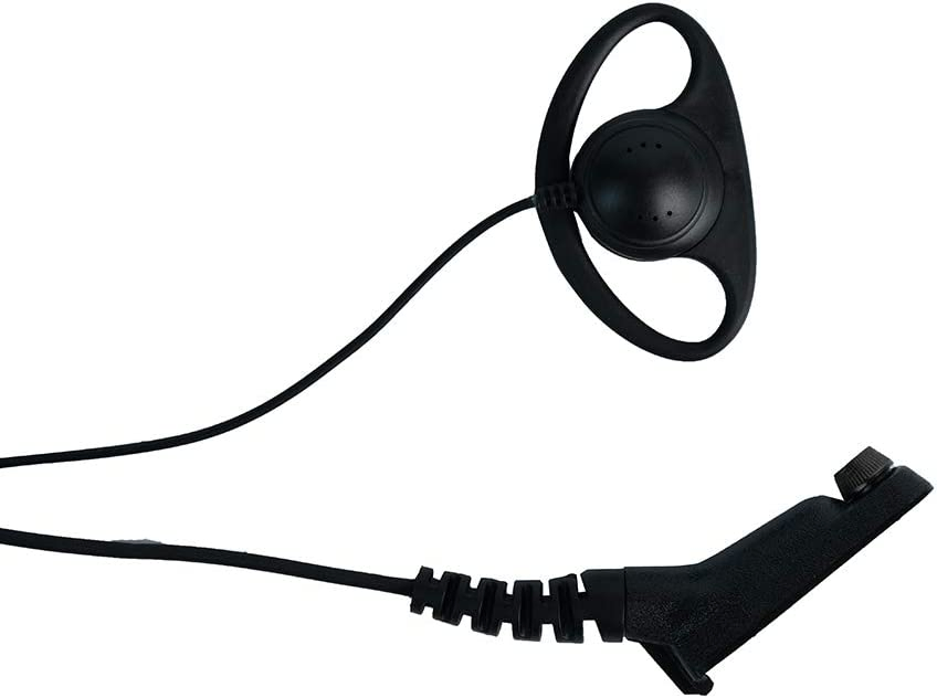 Industrial Mono Earpiece Headset Kit-Noise Cancelling Mic +Coiled Cable