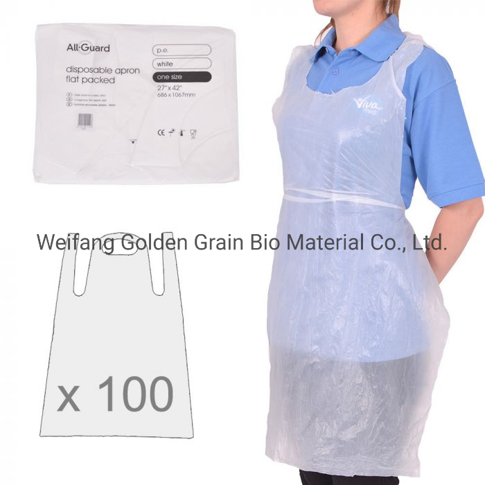 Biodegradable Transparant Printed Corn Starch PLA Pbat Kitchen Disposable Apron
