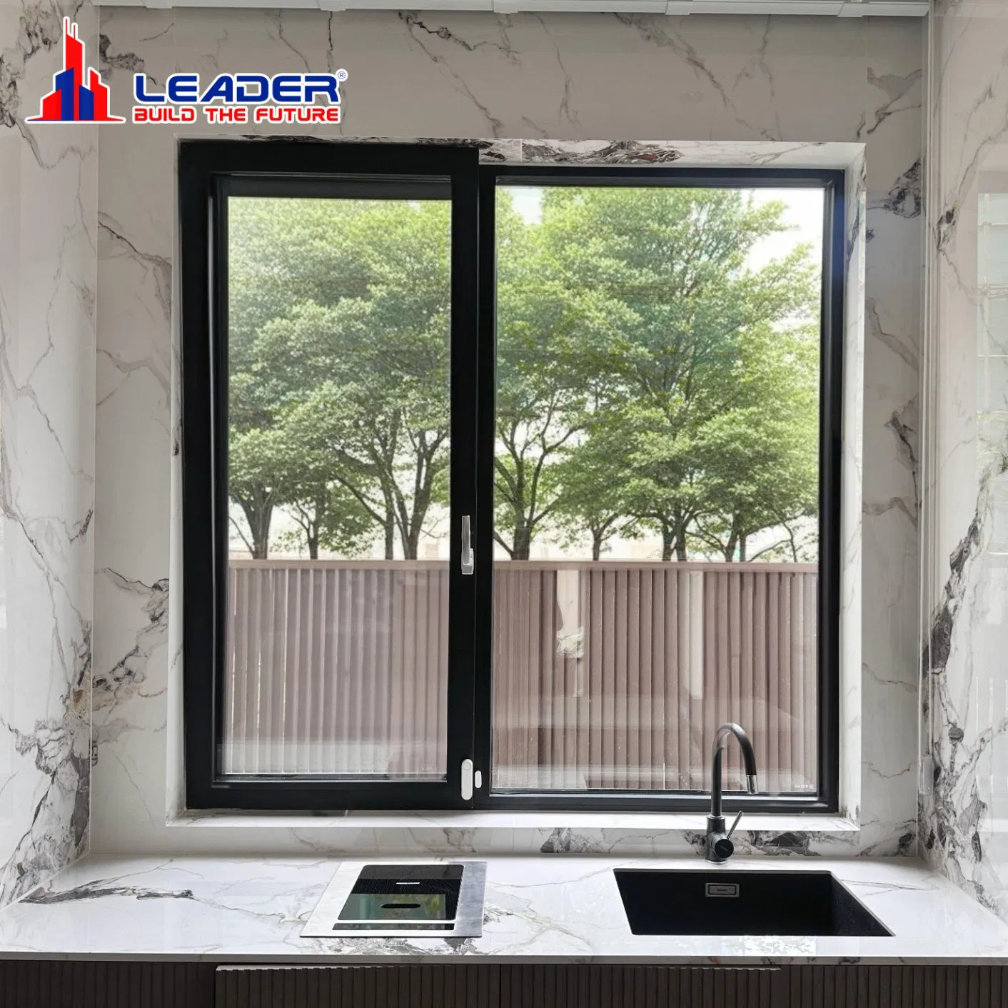 Aluminum Metal Tilt & Turn Double Casement Windows with Precision Hardware